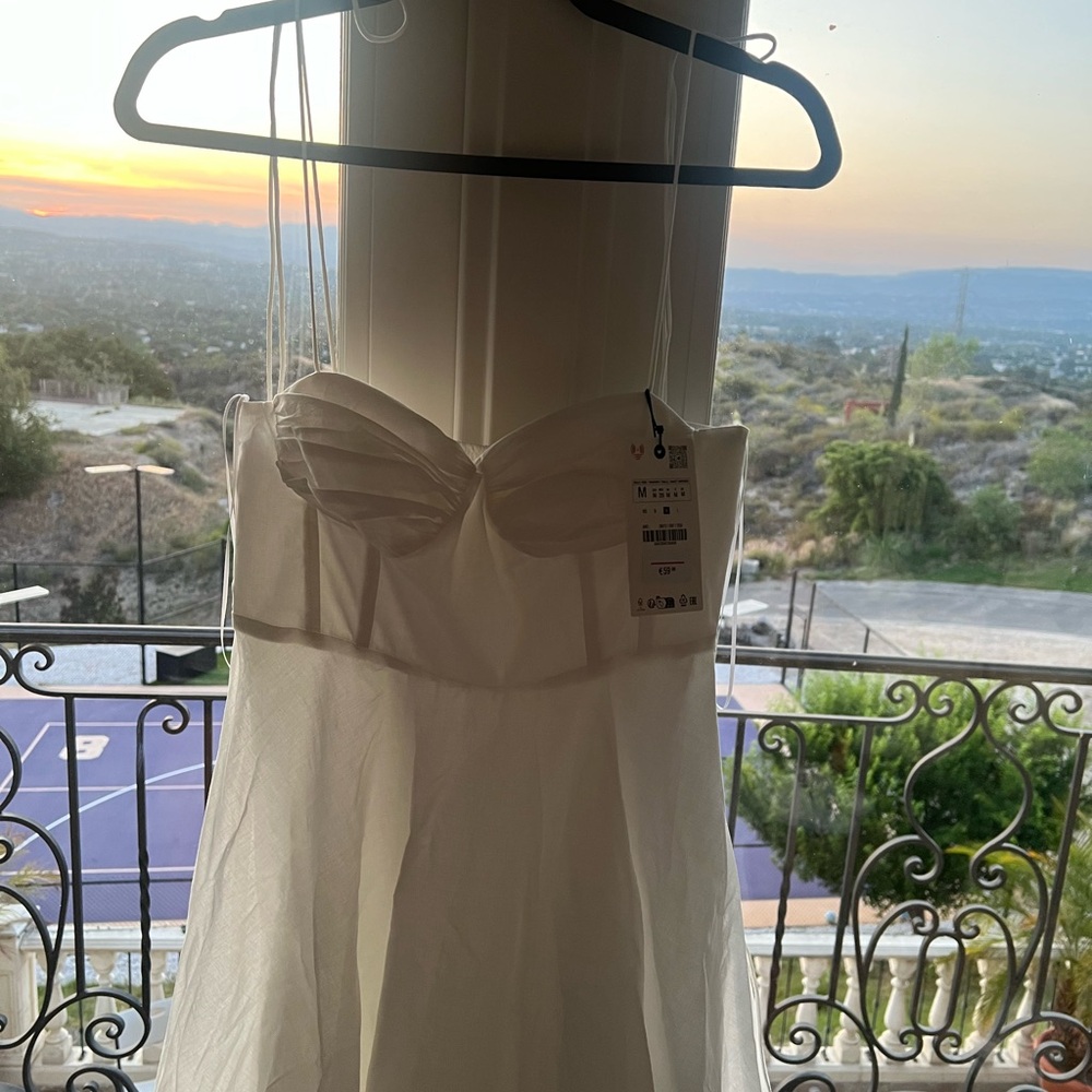 Zara Cream Strapless Sundress for Weddings